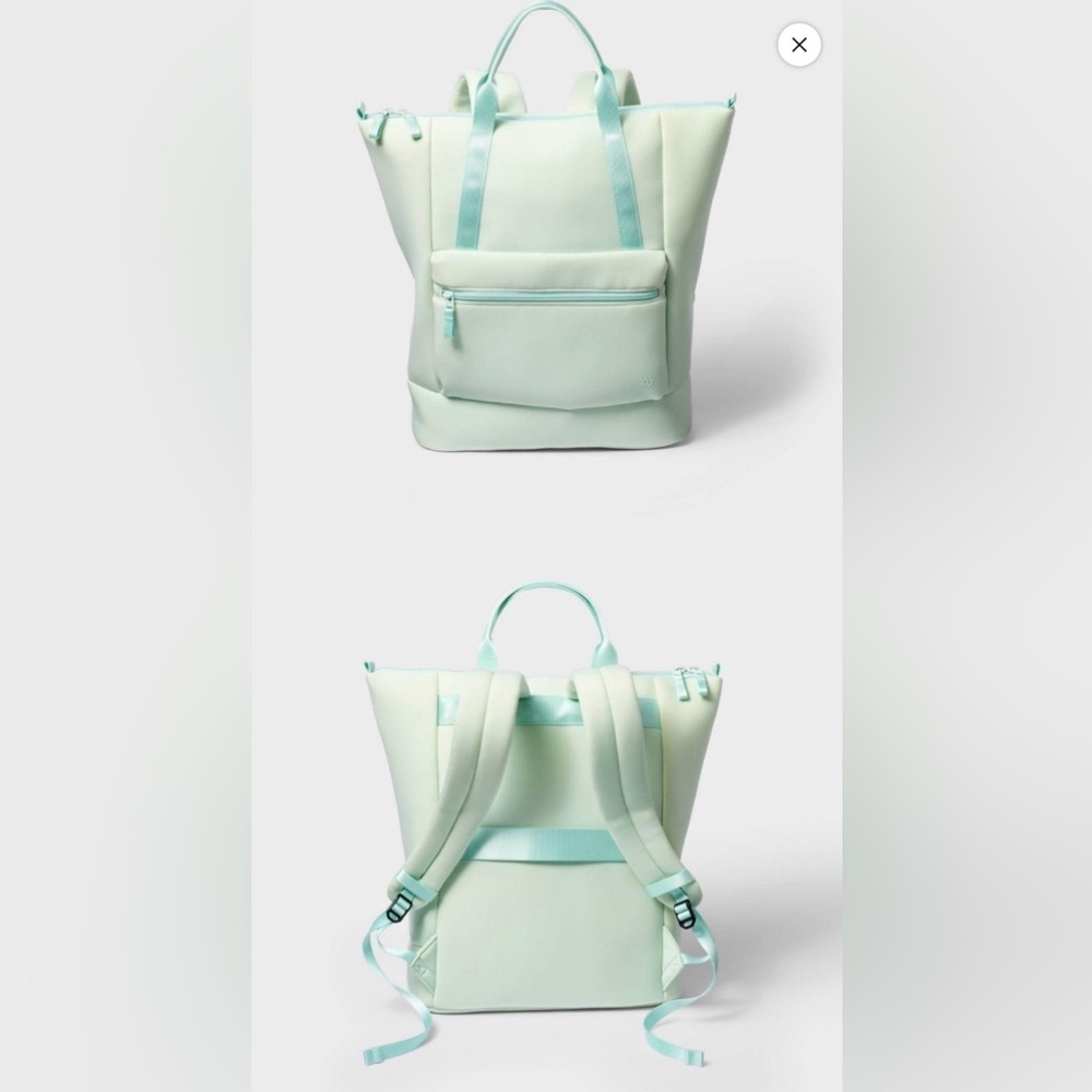 Faux Neoprene Backpack Mint Green